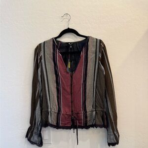 Buffalo David Bitton Striped V-Neck Blouse NWT – Women’s Small